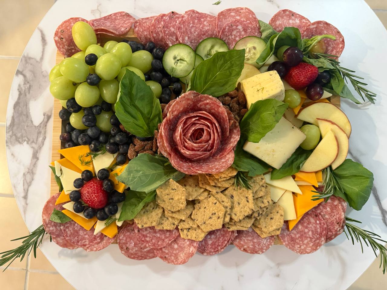 Luxury charcuterie board for offshore charter guests