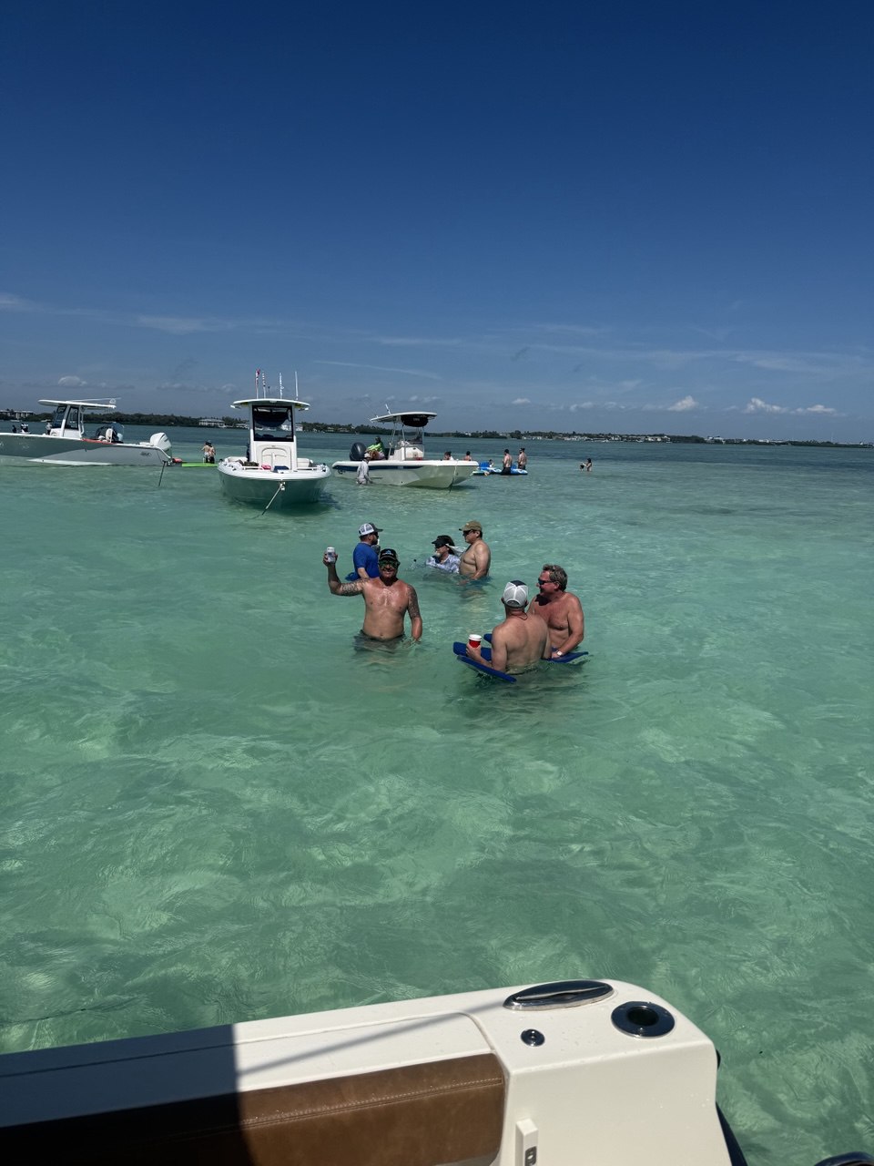 Guests enjoying the Islamorada sandbar on a private charter