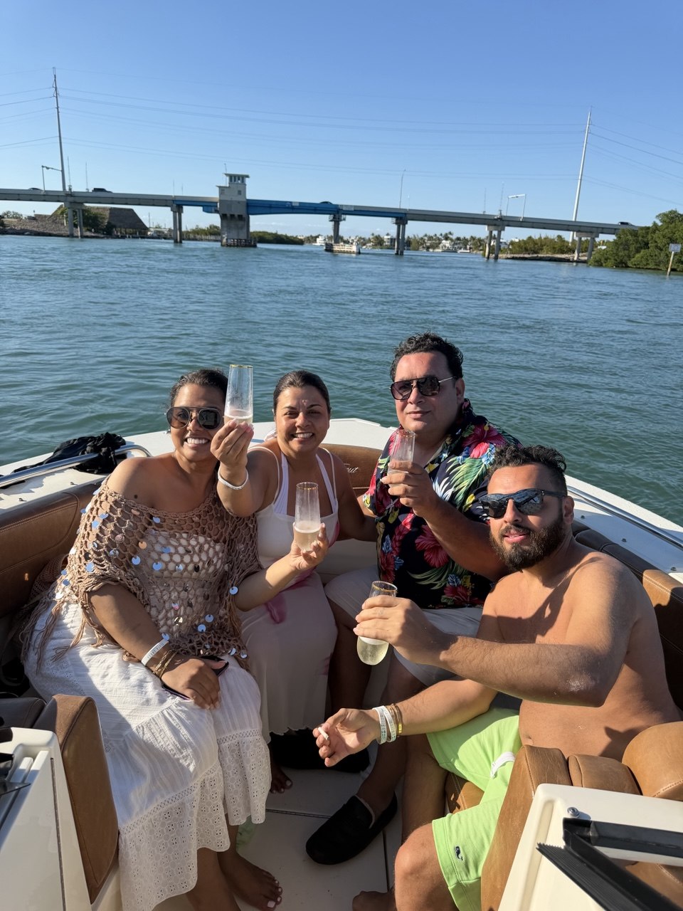 Guests celebrating with champagne on The Bougie Girl
