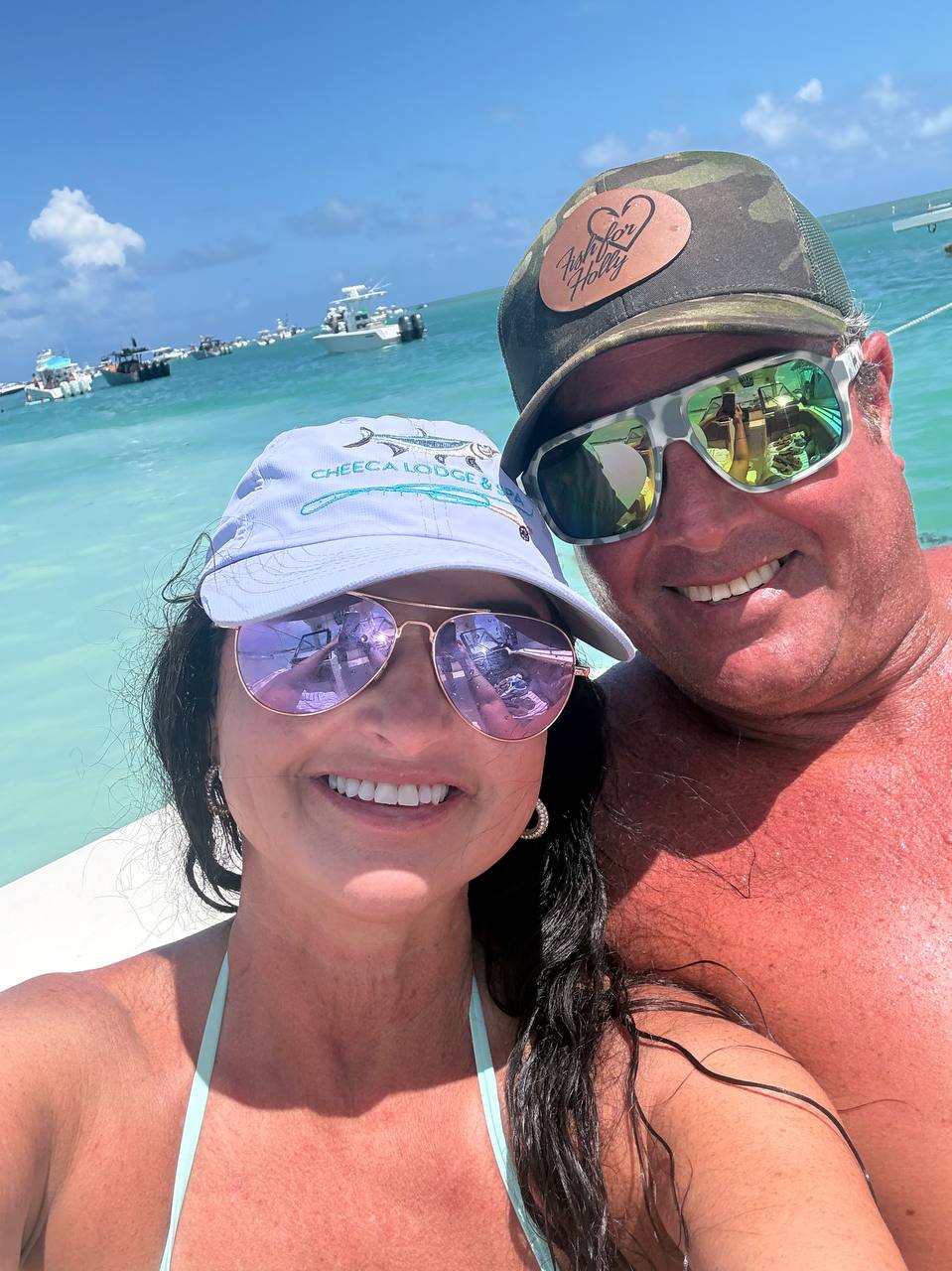 Couple enjoying a Florida Keys boat charter