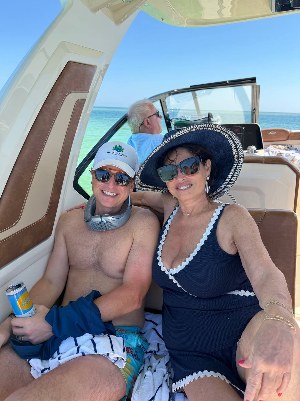 Fun group celebrating on a private charter in Islamorada